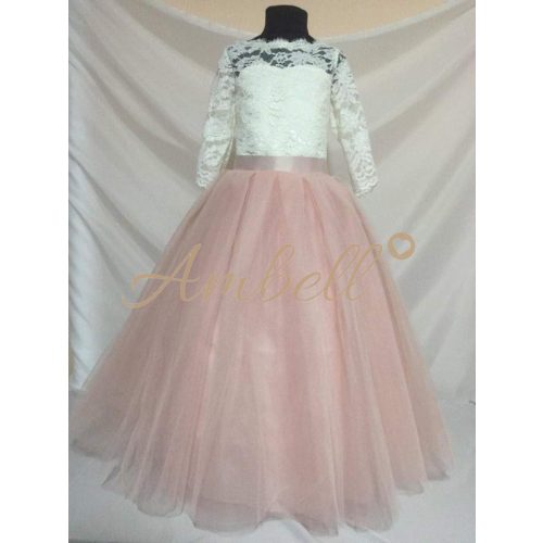 Ambell csipkés ruha rosegold színű szoknyával