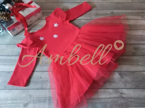 Ambell piros hópelyhes lányka ruha